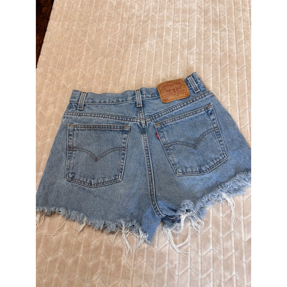 Vtg Levi's 550 High Waisted Distressed Denim Cutoff Mom Shorts‎ 12 Reg Cotton